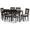 Baxton Studio Verner Sand Upholstered Dark Brown Finished 7-Piece Wood Dining Set 170-10531-10519 - alternate 4
